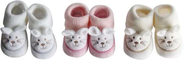 FC ESHOP - 3 Paires de Chaussons Naissance - bébé Fille