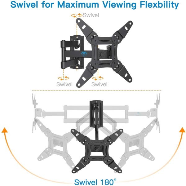 Support Mural TV pour écrans 13-42 Pouces LED LCD et courbé Support TV Inclinable et orientable - Support TV avec VESA Max de 200x200mm Capacité Max de 20kg – Image 2