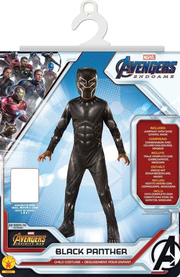 Rubie's - Déguisement Classique Officiel - Black Panther Avengers Endgame, enfant, I-700657S, Taille S 3 à 4 ans