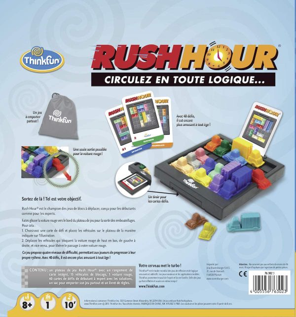 Ravensburger - Rush Hour - Jeu de logique Casse-tête - ThinkFun - 40 défis 4 niveaux - 1 joueur ou plus dès 8 ans - 76302(Multilingue, Français inclus) – Image 2