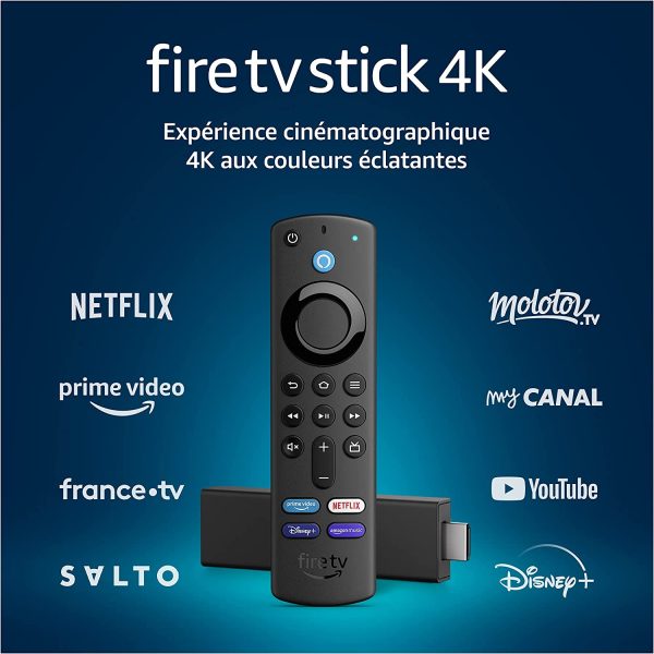 Fire TV Stick 4K avec télécommande vocale Alexa (dotée de boutons de contrôle de la TV) – Image 2