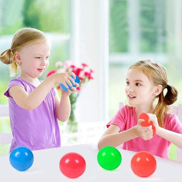 FOHYLOY 4 pièces de Jeu de Capture de Balle Collante, Boules collantes Globbles, Boule Murale Collante Fluorescente, Boules Anti-Stress, pour lanxiété, Le TDAH et lautisme (45mm) – Image 3