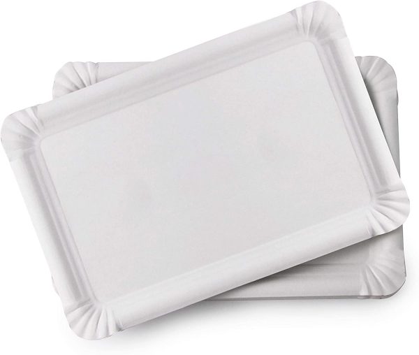 Lot de 20 Plateaux en Carton Blanc - Plateaux de Présentation pour Pâtisseries/Amuse-bouches/Buffets (23 x 16 cm) – Image 8