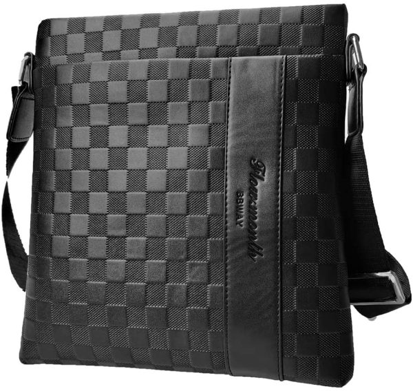 Flow.month Sac à bandoulière en Cuir pour Homme d'affaires Casual Ipad Casual Crossbody Bag Classic Bag Tote Bag, bandoulière réglable, adapté aux Voyages/au Quotidien/au Bureau – Image 6