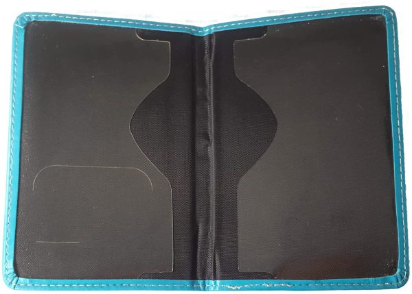 Porte Passeport Housse Protège Passeports Cuir Pochette étui pour Passeport Voyage Protection Housse de Passeport (Bleu Ciel) – Image 3