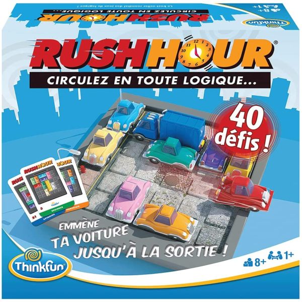 Ravensburger - Rush Hour - Jeu de logique Casse-tête - ThinkFun - 40 défis 4 niveaux - 1 joueur ou plus dès 8 ans - 76302(Multilingue, Français inclus)