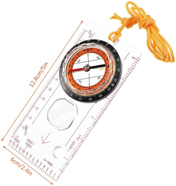 Camping en Plein air Directional Ski Race Randonnée Boussole spéciale Baseplate Règle Map Scale Compass De Plein air