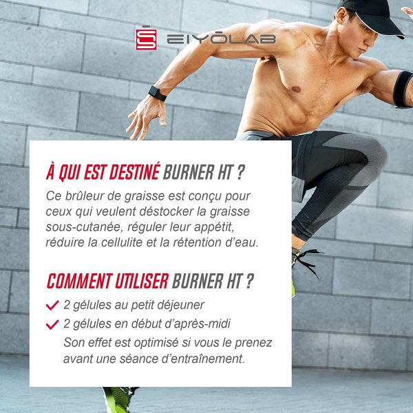 BURNER HT | Brûleur de Graisse Puissant | Coupe Faim Efficace | L-Carnitine + Guarana + Thé Vert + Garcinia Cambogia + Maté | 120 Gélules Vegan | Spectre Complet pour Perte de Poids | Eiyolab – Image 5