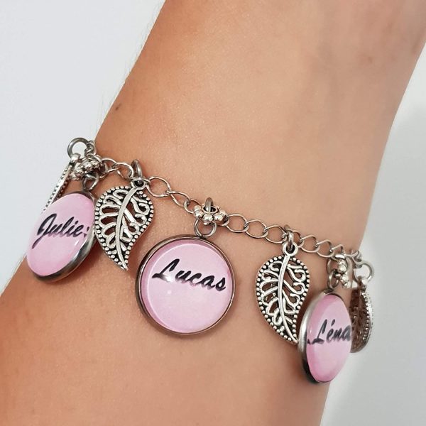 Bracelet prénom ou texte idée cadeau femme maman bijoux personnalisé – Image 2