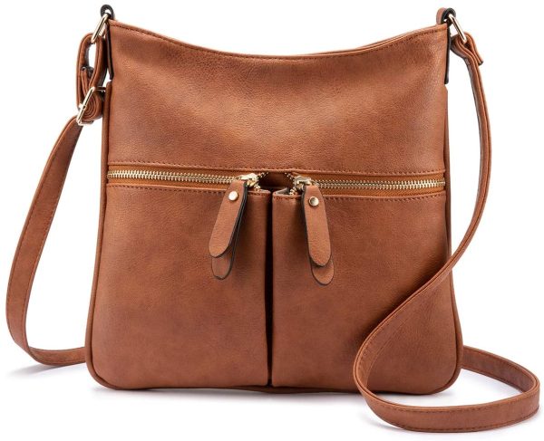 Sac Bandouliere Femmes Sac Cuir Synthétiqu Sac Besace Petit Sac a Main Femmes(Marron) – Image 6