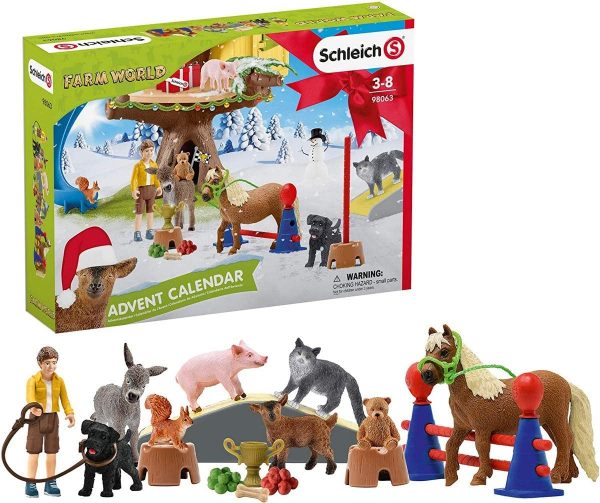 Schleich- playset Calendrier de l’Avent Farm World 2020, 98063, Multicolore