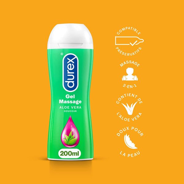 Durex - Gel De Massage Lubrifiant Douceur À Base D'Eau - 2 en 1 - Aux Extraits d'Aloe Vera - 200 ml – Image 7