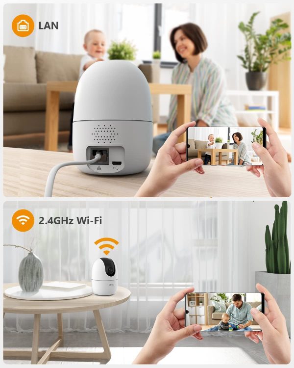 Caméra de Surveillance WiFi Interieur  Caméra Dôme 1080P Camera 360 Degrés avec Vision Nocturne Détection de Mouvement Suivi Intelligent Audio Bidirectionnel pour Bébé et Animal Compatible Alexa – Image 2