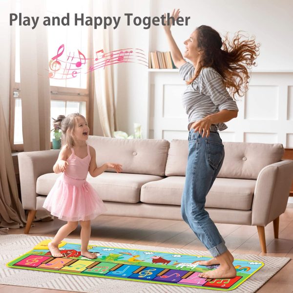 Joyjoz Tapis Musical avec 25 Sons, Tapis de Jeu Piano Enfants, Tapis de Musique avec des Sons d’Animaux, Tapis de Danse pour Bébés, Filles, Garçons de 1 à 5 Ans (100 x 36 cm) – Image 5