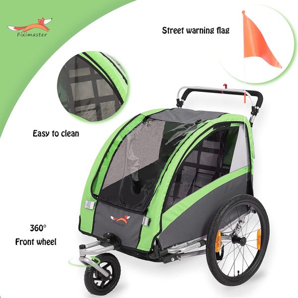 Fiximaster BT504S - Poussette bébé multifonction 2 en 1 - remorque bébé pour vélo – Image 7