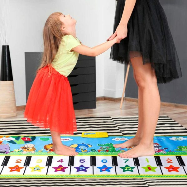 EXTSUD Tapis de Piano Tapis Musical Bébé 132x64cm Grand Tapis de Danse Tapis de Jeu Musical Instrument Touch Jeu Clavier Jouet éducatif pour Enfants Fille garçon