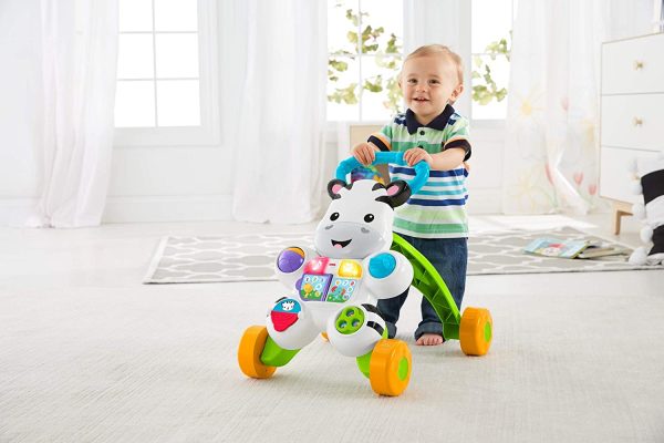 Fisher-Price Mon Trotteur Zèbre Parlant français pour apprendre à bébé à marcher, musique et activités d'éveil, emballage fermé, dès 6 mois, GXC30 – Image 3