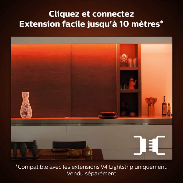 Philips Hue White & Color Ambiance Indoor LightStrips+ 2m base connectique, compatible Bluetooth – Image 2