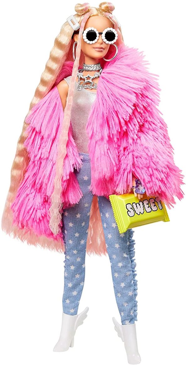 Barbie Extra poupée articulée blonde au look tendance et oversize, avec figurine animale et accessoires, jouet pour enfant, GRN28 – Image 6