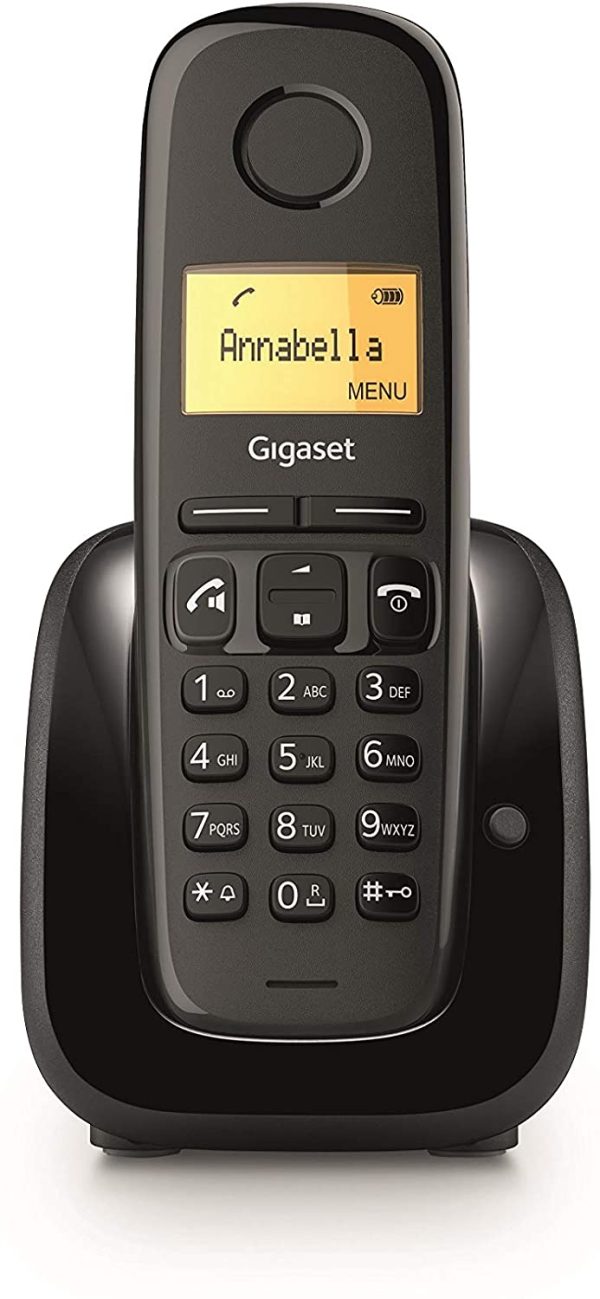 Gigaset A280 Téléphone portable avec mains libres haute qualité, écran éclairé, 1,5 pouces, liste d'appels frets, rechutes et perses, noir [Version Italien] [Version italienne]