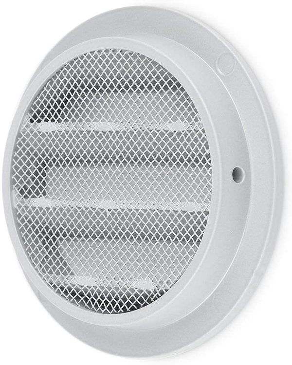 calimaero WSGG Grille Aeration Ronde 80 mm Grille Murale / Plafond Avec Moustiquaire Alu (Fine 2mm) Grille Ventilation Exterieur, Intérieur Fonte d'aluminium / gris argent – Image 3