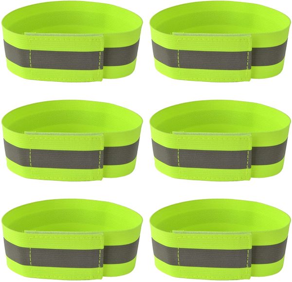 Bracelet Reflechissant Brassard Réfléchissant Brassard Securite 6 Pièces Haute Visibilité Running Vélo Bracelet Réflecteur pour Cyclisme Jogging Vélo Marche Enfant Adultes Bras Jambe