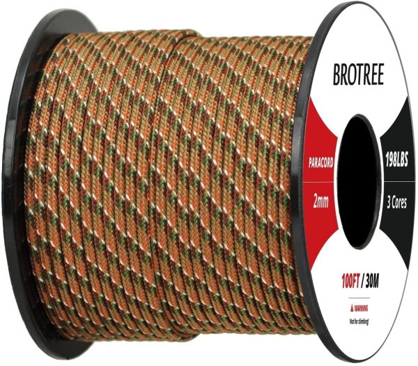 Brotree Paracorde 2mm Corde Parachute 3 Brins en Nylon Corde pour L'extérieur et Le Bricolage (30M, 50M) – Image 2