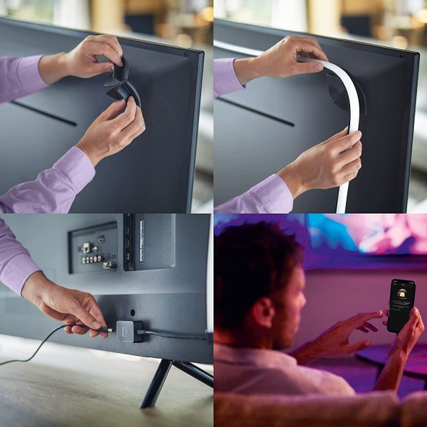 PHILIPS HUE - BANDE DE LEDS À GRADIENT DE TEINTE RÉALISÉE POUR LA TÉLÉVISION 55 POUCES – Image 5