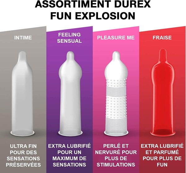 Durex - Coffret Plaisir de 40 Préservatifs  ??Plaisirs Variés ??Boîte Design – Image 4