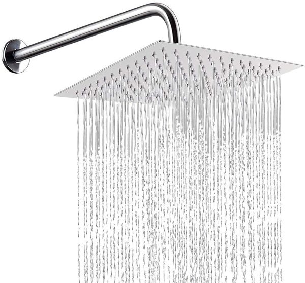 Pommeau de Douche Carré Anti-calcaire en Acier Inoxydable 316 Douchette de Douche Ultra-Mince Haute Pression Tête de Douche Réglable à Pluie pour Salle de Bain, 12 Pouces – Image 7