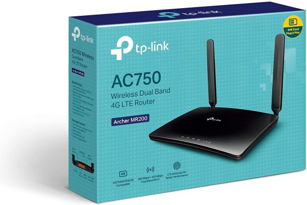 Box 4G, Routeur 4G LTE 150Mbps WiFi AC 750Mbps, 2 x SMA pour antenne externe, 4 ports Ethernet, antennes amovibles, modem Carte SIM pour tout opérateur (Archer MR200) – Image 2