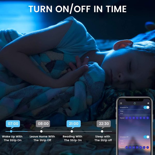 Ruban LED 6M Bande LED RGB Multicolore App Contrôle, Led Ruban avec Télécommande à 40 Touches, Synchroniser avec Rythme de Musique/Fonction de Minuterie, pour Décoration, Mariage, Chambre, Fête – Image 3