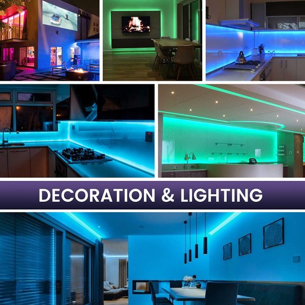 Ruban LED 6M Bande LED RGB Multicolore App Contrôle, Led Ruban avec Télécommande à 40 Touches, Synchroniser avec Rythme de Musique/Fonction de Minuterie, pour Décoration, Mariage, Chambre, Fête – Image 6