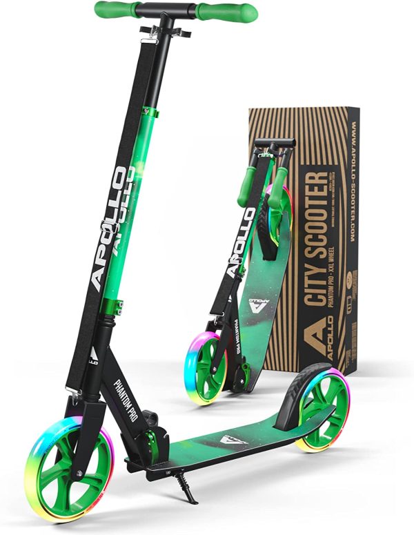 Apollo Trotinette aux Roues XXL - 200mm - Trotinette Freestyle de Ville Phantom Pro - City Scooter Pliable et à Hauteur Ajustable pour Adultes et Enfants