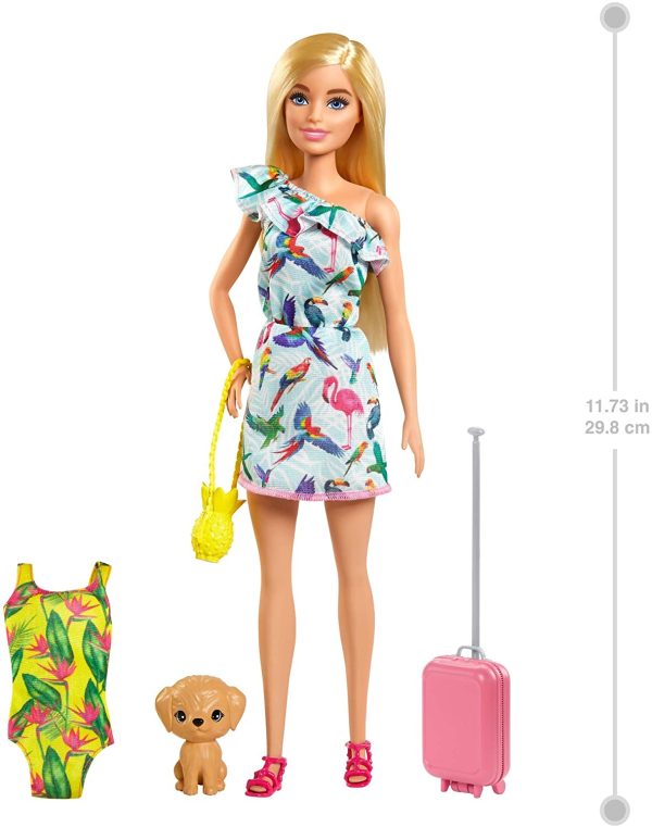 Barbie Famille l'Anniversaire Perdu de Chelsea coffret poupée blonde et son chiot, accessoires de voyage inclus, jouet pour enfant, GRT87 – Image 3