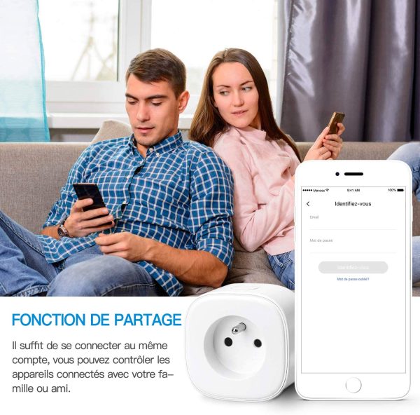 Prise Connectée WiFi (Type E), Prise Intelligente Compatible avec Alexa, Google Home et SmartThings, Prise Française Programmable avec Contrôle à Distance, Contrôle Vocal et Fonction de Temps (1) – Image 3