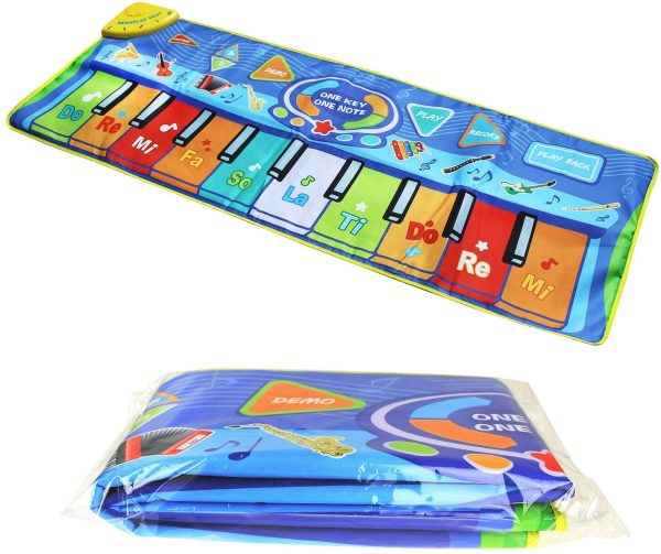 BelleStyle Tapis Musical, Tapis Piano Enfant, Tapis de Danse Tapis de Jeu Musical, 8 Sons D'instruments Jeux Musicaux, Jouets Éducatifs pour Bébé Enfant 1 2 3 4 5 6 Ans Garçons Filles - 130*48cm – Image 6