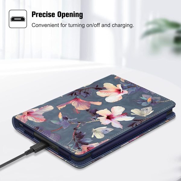 FINTIE Étui pour 6,8" Kindle Paperwhite (11e génération, modèle 2021) et Kindle Paperwhite Signature Edition, Folio Coque de Protection avec Veille/Réveil Automatique, Blooming Hibiscus – Image 5