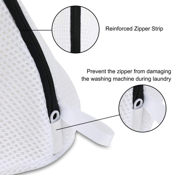 2 Pièces Sacs à linge En maille pour Chaussures Le Sacs De Machine à Laver Multi-Protection avec Fermeture Éclair Durable pour La Blanchisserie et Le Rangement De Voyage – Image 2