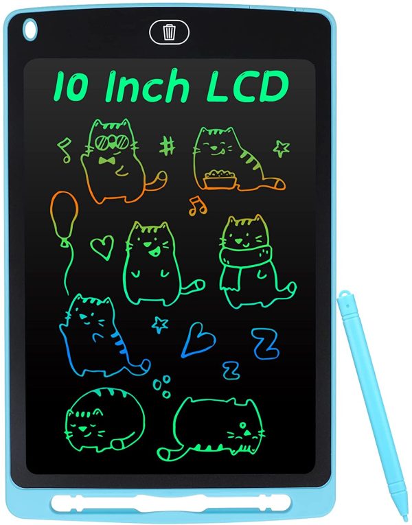 Tablette d'écriture LCD Coloré Tablette Graphique de Dessin 10 Pouces pour Enfants, Tableau Portable de Dessin Effaçable, Planche à Dessin numérique Jouet Educatif pour Garçon Fille, Bleu – Image 7