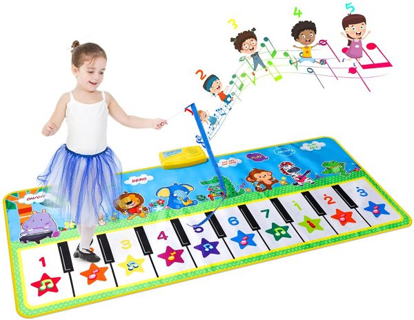 EXTSUD Tapis de Piano Tapis Musical Bébé 132x64cm Grand Tapis de Danse Tapis de Jeu Musical Instrument Touch Jeu Clavier Jouet éducatif pour Enfants Fille garçon – Image 7