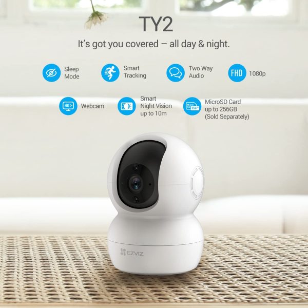 Caméra Surveillance WiFi Intérieure 2.4Ghz, Camera IP 360° 1080P avec Vision Nocturne Suivi de Mouvement, Caméra Bébé/Animaux avec Audio Bidirectionnel Pan/Tilt, Compatible avec Alexa – Image 6