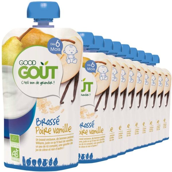 Good Goût - BIO - Brassé Poire Vanille Dessert Lacté dès 6 Mois 90 g - Pack de 10 – Image 2