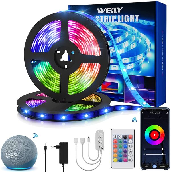 Ruban LED 15M Wifi ,  15M couleur flexible de changeant la bande légère menée intelligente de contrôle de téléphone de RGB[Classe d'efficacité énergétique A +++] – Image 2