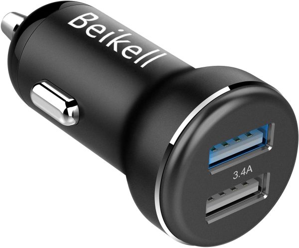 Chargeur Voiture, Chargeur Allume Cigare USB Double Ports Rapide USB Car Charge avec Technologie de Charge Adaptative pour iPhone 11/X/8/7/6, Galaxy S10/S9/S8/S7, Huawei, iPad-Noir