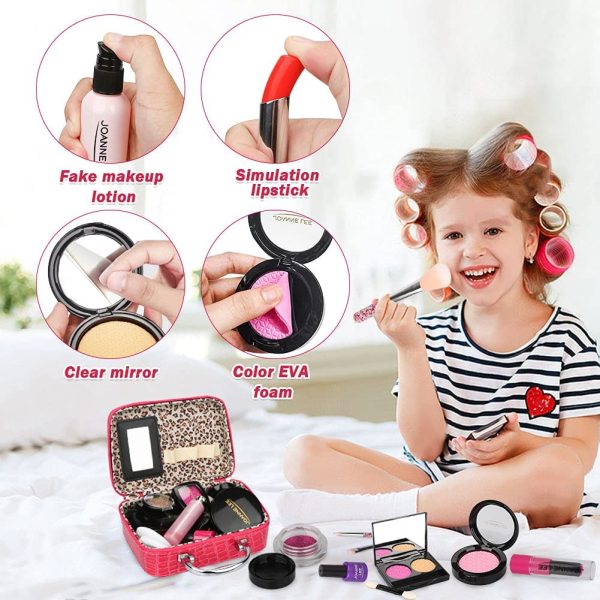 Sanlebi Faux Maquillage Enfant Jouet Filles, 22PCS Malette Maquillage Jouet Ensemble De Maquillage Beauté Cadeau Fille 3 4 5 Ans – Image 6