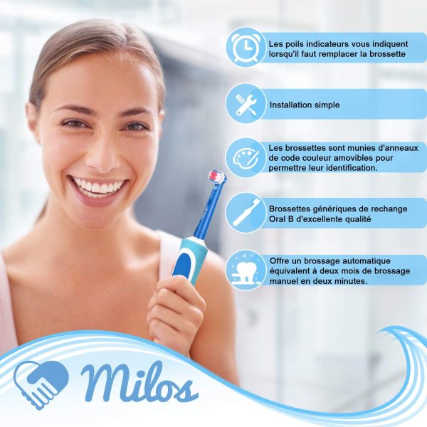 Brossettes de Rechange Électriques Enfants Milos (Pack de 16) Compatibles avec les Brossettes Oral B Enfant Braun de Rechange, Brossettes Oral B Enfants Électriques Premium Compatibles – Image 6