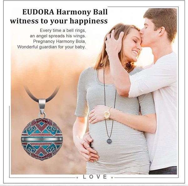 EUDORA Harmony Ball Rétro Le Style Collier Bola de Grossesse, Musique souhaitant Carillon Boule Pendentif Collier pour Femmes Dames Meilleur Cadeau de Bijoux, 76,2cm+114cm – Image 3