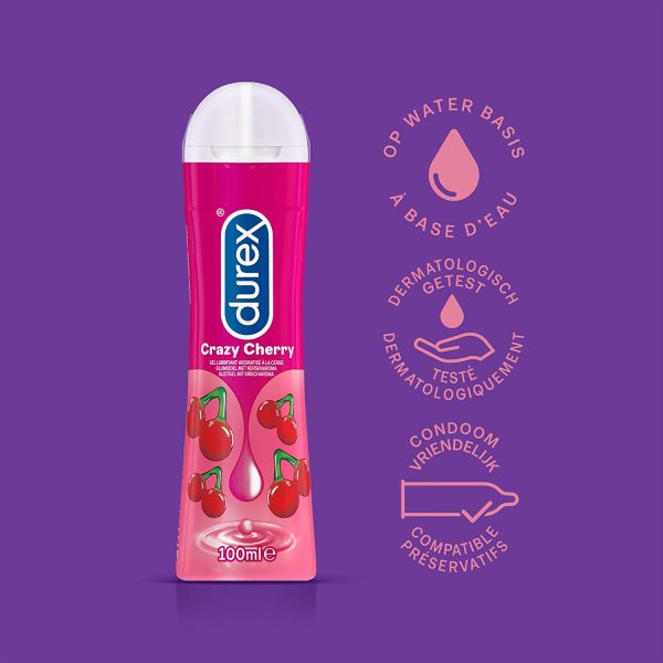 Durex Gel Lubrifiant Crazy Cherry - Goût Cerise - Lubrifiant à base d'eau - 100ml – Image 6