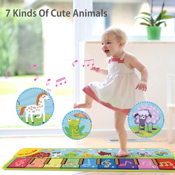 Joyjoz Tapis Musical avec 25 Sons, Tapis de Jeu Piano Enfants, Tapis de Musique avec des Sons d’Animaux, Tapis de Danse pour Bébés, Filles, Garçons de 1 à 5 Ans (100 x 36 cm) – Image 7